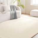 Amazon Basics Fluffy Washable Area Rug, Shaggy Carpet for Living Room, Bedroom, 8' W × 10' L, Beige