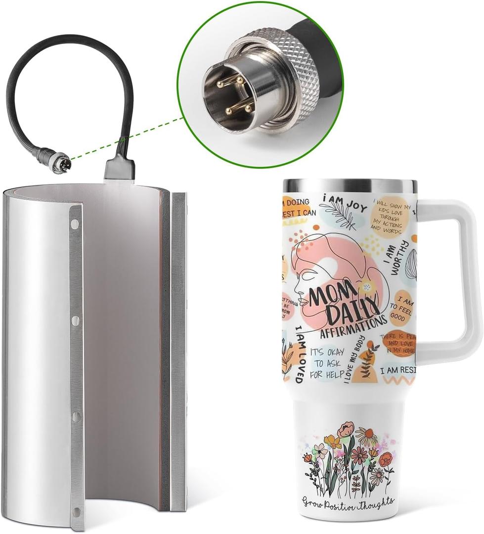 EENOUR 40oz Tumbler Heat Press Attachment 110V - Replacement Element Heater for T03/CH2304 Auto Tumbler Press (Male Plug)