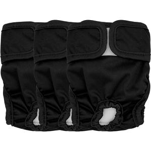 Reusable Dog Diapers Female Washable, Premium Doggie Diaper for Dogs, Pack of 3, Highly Absorbent Small Dog Diaper for Heat, Incontinence and Puppy Training (S)