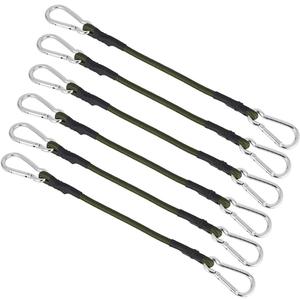 Bungee Cord with Carabiner Heavy Duty Bungee Cords with Carabiner Hooks Strong Elastic Rope Camping Accessories for Luggage Cargo Camping RV Hand Carts (12" 6pcs)