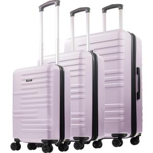 3 Piece Set Rolling Luggage, Hardshell Suitcases with Spinner Wheels, 22.5, 26.5, and 30 Inch, Purple | Hardshell Suitcases with Spinner Wheels, 22.5, 26.5, and 30 Inch