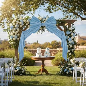 Suncalla Large Blue Bows 40 x 80 Inch Big Bows for Backdrop Velvet Giant Bow Wedding Decorations with Long Streamers Extra Large Tie for Door Wall Birthday Baby Shower Coquette Bridal Bachelorette