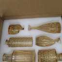 Amber Glass Bud Vases Set of 12, Gold Mini Flower Vase for Centerpieces, Small Vases in Bulk for Wedding Decorations, Vintage Vase for Table, Recepetion, Home Dcor