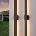EDISHINE 2 Pack Modern Outdoor Wall Lights Dimmable, 39.3" Rectangular Outdoor Wall Sconce, 3CCT, Iron & PC, IP65 Waterproof, Long Front Porch Light for Patio, Yard, Oil Rubbed Bronze, 39.4 IN