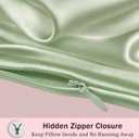 Mulberry Silk Pillow Cases with Zipper, Ultra Smooth Soft Breathable Cooling Pillow Cases for Hot Sleepers, Silk Satin Pillowcase for Hair and Skin, Gifts for Women (Sage Green, Standard Size, 1 Pack) (Standard - 2026 Inch)