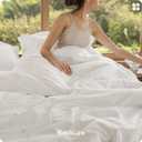 Bedsure Cotton Duvet Cover Queen - Luxury Slub Weave 100% Cotton Duvet Cover Set, PureWoven Bedding Set with a Linen Like Textured, Easy Change, Coconut White, 90" x 90"