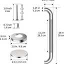 ZUEXT 2 Pack 20 Inch Brushed Nickel Non Slip Shower Grab Bar w/Knurled Grip