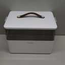 CTIME 3-Tier Medicine Organizer - Portable Medicine Cabinet with Leather Handle, Empty First Aid Kit for Home