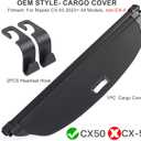 OEM Style Cargo Cover for Mazda CX50 CX 50 Hybrid 2025 2024 2023 Accessories, Retractable Trunk Cover Security Shield Shade Privacy Screen with 2pcs Car Headrest Hooks for 2026 Mazda CX-50