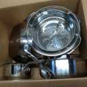 T-fal Stainless Steel Pots and Pans Set 11 Piece, Induction, Oven Broiler Safe 500F, Kitchen Cooking Set w/Fry Pans, Saucepans, Saute Pan, Dutch Oven, Steamer, Cookware, Dishwasher Safe, Silver