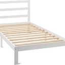Amazon Basics Twin Bed Frame with Headboard, Solid Pine Wood with Bed Slats, Support, White