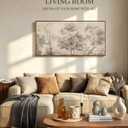 InSimSea Extra Large Framed Vintage Wall Art, Sketch Tree Prints,24x48inch