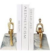 Gold Decor Thinker Statue Abstract Art Sculpture Decorations Reading Women Figurine Modern Sitting Shelf Decor for Home Decor Living Room Bookshelf Coffee Table Desktop Office Decoration(Gold)