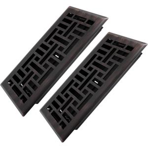 4x10 Inches 2 Pack Heavy Duty Walkable Floor Register Easy Adjust Air Supply Lever Floor Vents - Seattle Design - Vent Cover for Home Floor - Oil Rubbed Bronze