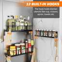 Bunoxea Spice Rack Wall Mounted 3 Pack, Space-Saving Spice Organizer for Spice Jars and Seasonings,Screw or Adhesive Hanging Spice Rack Organizer for Your Kitchen Cabinet,or Pantry Door
