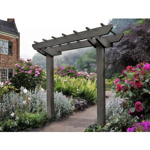 Vita Charcoal Gray Wildwood Cedar Arbor  72" W x 90" H, Garden Arch for Climbing Plants, Wedding Ceremony & Backyard Dcor, Durable Two-Post Trellis, Easy Assembly, for Parties & Celebrations