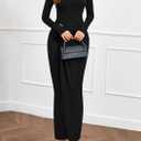 PRETTYGARDEN Women's Fall Wedding Guest Cocktail Midi Dresses Elegant Long Sleeve Bodycon Ruched Dress 2026 Fashion Clothing (Black, XL)