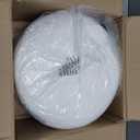 Wimarsbon Storage Ottoman, Modern Round Footrest with Soft Padded Seat, Teddy Velvet Footstool with Wood Legs, Accent Small Table or Plant Stand for Hallway, Living Room (Cream)