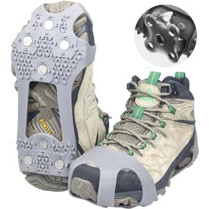 Ice Cleats for Shoes and Boots, Upgraded 28 Spikes Traction Cleats - Stainless Steel Shoe Spikes for Snow and Ice, Anti Slip Silicone Ice Grippers for Men/Womens Winter Walking, Running