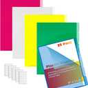 Better Office Products Poly Project Document Pockets, 25 Pack, 1/5 Cut Tabs, Plastic File Jacket Sleeves for Letter Size Paper, 5 Translucent Colors, 5 Full Sets of Tabbed Folders