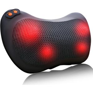 Shiatsu Back and Neck Massager with Heat Kneading Deep Tissue Massage Pillow for Lower Back Leg Shoulder, Lumbar Support Pillow for Office Chair, Gifts for Mom Dad Women Men