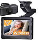 Wireless Baby Car Camera  40 Hours Rechargeable Battery with Auto Sleep & Night Vision, 4.3'' 1080P HD Video Car Baby Monitor  360° Rotating Rear Facing Back Seat Cam, Newborn Essential New Mom gift