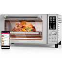 Nuwave Bravo Air Fryer Toaster Smart Oven, 10-in-1 Countertop Convection, 1800 Watts, 21-Qt Capacity, 50-450F Temp Controls, Top and Bottom Heater Adjustments 0%-100%, PFAS Free, Stainless Steel