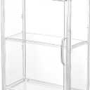 Acrylic Display Case Compatible with Labubu POP MART 2 Tier Wall Mount Figure Display Case for Collectibles Clear Acrylic Box with Removable Divider (1Pack)