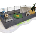 CHEGRON Portable Guinea Pig Cages with Liner & C&C Grids Rabbit Cages Small Animal Cage PVC Bottom Small Animal Playpen for Rabbit Bunny Hedgehog Chinchilla 12PCS Metal Grids 48"x24"x12"