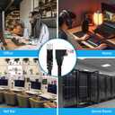 90 Degree Cat 6 Ethernet Cable DOWNWARD Angle 10FT RJ45 Network Patch Cord Down/Up/Right/Left Angle LAN Connection Cable for Router, Modem, PC, Computer, Laptop, and Smart TV, Black