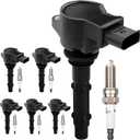 HQPASFY UF535 Ignition Coils Pack & Iridium Spark Plugs Set of 6 Compatible with Mercedes-Benz C230 C280 C300 C350 CLK350 E350 GLK350 ML350 Dodge Sprinter Replace# C1691, 6GN10235, GN10235