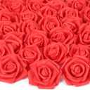 Artificial Rose Flowers, 200 pcs Foam Rose Bulk Red Fake Flower Heads for DIY Wedding Bouquets Rose Wall Kissing Balls Bridal Shower Centerpieces Arrangements Party Tables Decorations(Red)