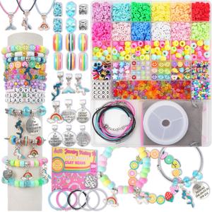 LovelyMoon Bracelet Making Kit 3400 Pcs Beads for Charm Friendship Jewelry Making Supplies Unicorn Mermaid Art Crafts Birthday Christmas Gifts for Girls Ages 6 7 8 9 10 11 12 Years Old