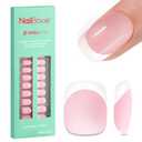 3 x modelones French Tip Press on Nails, 150Pcs Extra Short Square Fake Nails with Nail Box, Pink Gel Nail Tips for Women, Soft Glue-On Nails for Natural Salon Look, DIY Nail Art Kit (15 Sizes)