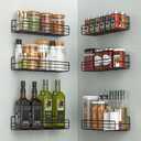 Moforoco Spice Rack Organizer Wall Mount (6Pack), Hanging Black Spice Pantry Organization Storage Shelf, Farmhouse Seasoning Organizer, Flexible Wall Shelves, Kitchen Essentials Home Decor