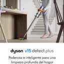 Dyson V15 Detect Plus Cordless Vacuum, Illumination Reveals dust, 240AW, 3 Power Modes, Up to 60 Minutes,² Deep Cleans Hard Floors and Carpets, Detangles pet Hair, Converts to Handheld