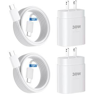 iPhone 17 16 15 Charger Fast Charging,30W USB C Charger Type C Charger Phone Chargers iPhone&10 Ft Long USB C to C Cable Fast Charging Cord for iPhone 17 Air/17 Pro/17 Pro Max/16 15 Pro Max Plus,iPad (White)
