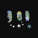 Star Moon Circle Dot Garland Party Decoration Kit, Holographic Party Decorations Hanging Stars Streamer Backdrop Crescent Garlands Happy Birthday Banner Backdrop for Birthday Wedding