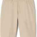 French Toast Boys' Flat Front Microfiber Performance Stretch Short (Beige)