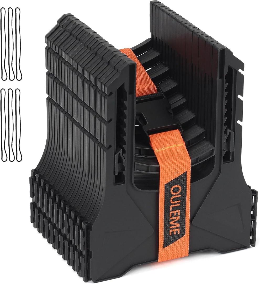 OULEME 10FT RV Sewer Hose Support, Black Tank Hose Holder with Rubber Band and Carry Strap, Easy to Adjust Height for Camper Travel Trailers