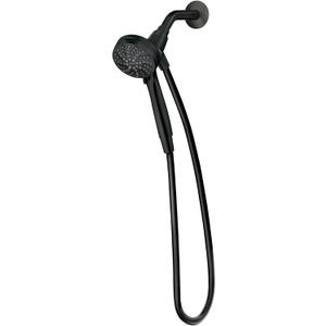 Moen Engage Magnetix Matte Black 3.5-Inch Six-Function Detachable Handheld Showerhead with Magnetic Docking System, 26100BL