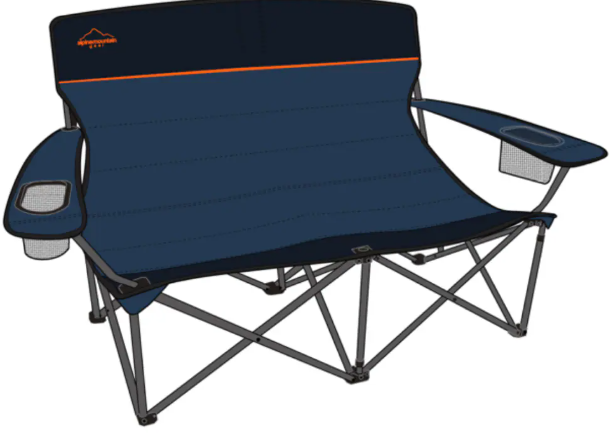 Alpinemountain Loveseat and Low Loveseat Camping-Furniture Bundle,Size 57 x 23.5 x 35.5 IN Dark Shadow and Navy