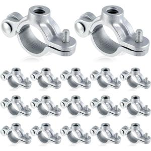 20 Pack 1/2" Split Ring Pipe Hanger for Thread Rod Galvanized Iron Mounting Bracket Support for Tubing Wall Ceiling Mount Combination Industrial Decor
