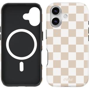 Compatible with iPhone 17 Case [Compatible with MagSafe] -Shockproof Protective 8 ft Drop Tested TPU Cover Phone Case 6.3 inch (Checkerboard, iPhone 17 6.3")