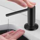 Yofidra Soap Dispenser for Kitchen Sink: Built in Sink Soap Dispenser Pump, Brushed Nickel Stainless Steel Sink Soap Dispenser with 47 Tube Kit Fit for Kitchen Bathroom in Counter (Black)