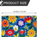 Welcome Mat 17x29 Inch Spring Summer Outdoors Indoors Front Door Mat, Low Profile Doormat for Outside Inside Home Entrance, Non Slip Rubber Back Floor Rugs for Entryway, Blue Flower