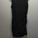 KIFOVEN Women's Sleeveless Ribbed Ruched Bodycon Tank Dress Crew Neck Asymmetrical Hem Short Dress (Black, Small)