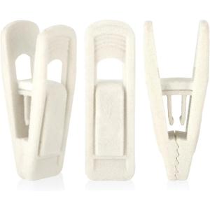 Tinfol Ivory Velvet Hanger Clips, 24 Pack Pants Velvet Clips, Large Opening Clip Clothes Pin, Strong Finger Flocked Clip Perfect for Slim-line Clothes Hangers