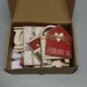 Maitys 21 Pcs Valentine's Day Tiered Tray Decor Set Valentines Heart Rose Arrow Romantic Wood Sign Rustic Farmhouse Sweet Wooden Tabletop Sign Tray Centerpieces for Valentine Day Party Favor Gifts