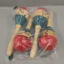 Maracas Large Colorful Wood Rumba Shakers Rattle Hand Percussion of Sand of the Hammer Great Musical Instrument with Salsa Rhythm For Party,Games. (Colorful 2 Pair)